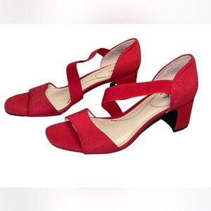 LifeStride Soft System Red Woven Strappy Elastic Straps Sandals Size 10M Comfort